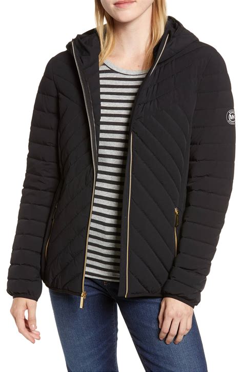 michael kors packable stretch down jacket|Michael Kors packable nylon anorak.